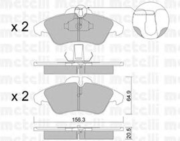 Передние тормозные колодки 2202560 METELLI