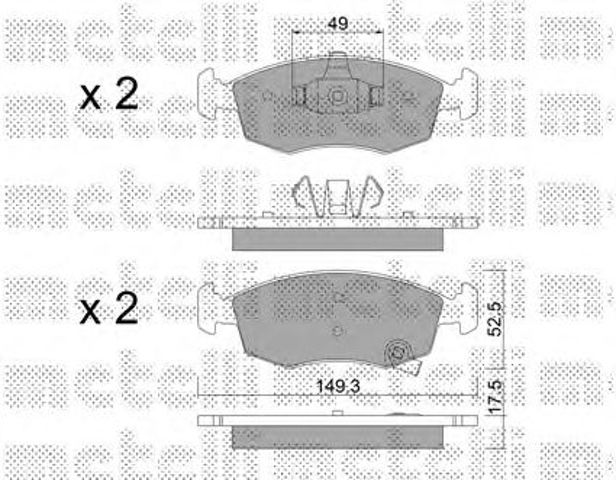 Колодки тормозные дисковые комплект 2202745 METELLI