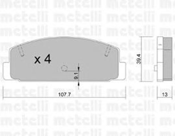 Колодки тормозные задние, дисковые 2203021 METELLI