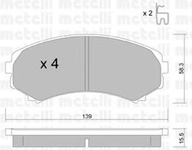 Передние тормозные колодки 2203990 METELLI