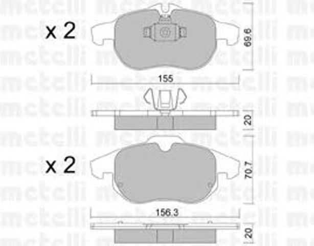 Колодки тормозные передние дисковые 2205400 METELLI