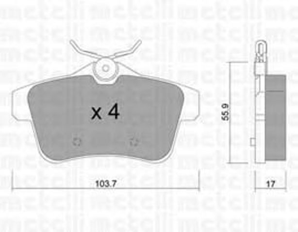 Комплект задних колодок 2208550 METELLI