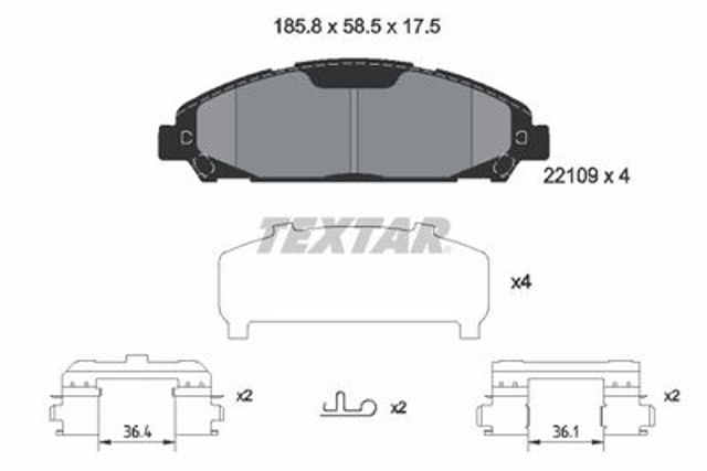 Колодки тормозные передние дисковые 2210901 TEXTAR