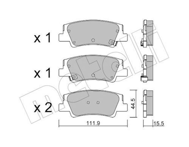 Колодки тормозные дисковые комплект 2212990 METELLI
