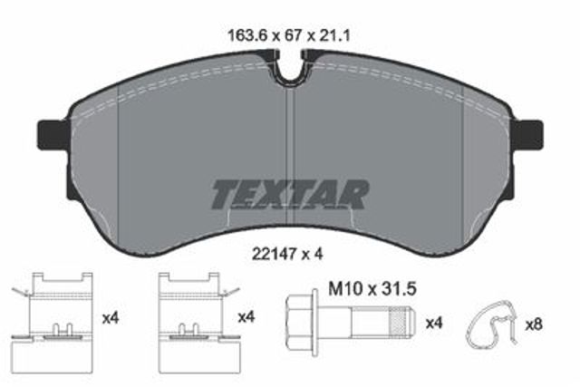 TEXTAR 2214701 Колодки тормозные передние дисковые в наличии Хмельницкий