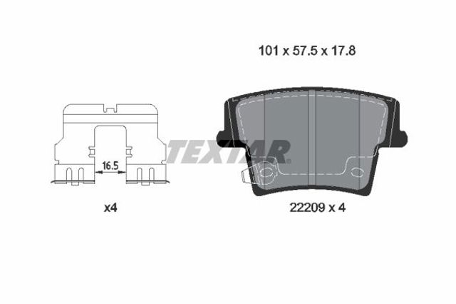 Колодки дисковые  2220901 TEXTAR