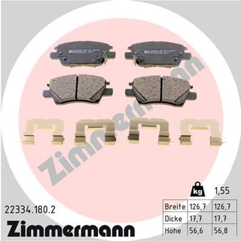 Тормозные колодки 223341802 ZIMMERMANN