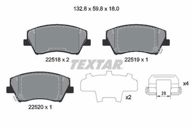 TEXTAR 2251801 Колодки тормозные передние дисковые в наличии Харьков