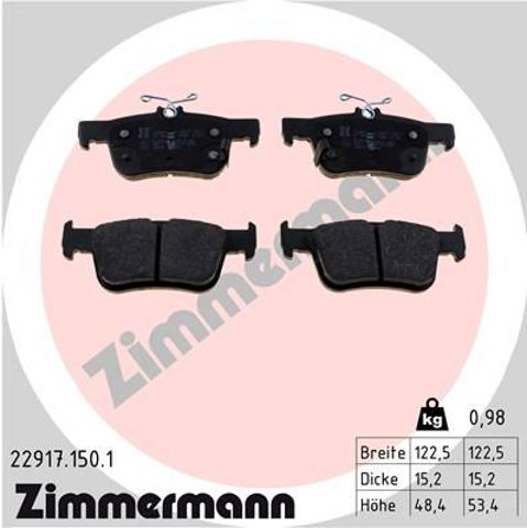 Задние колодки 229171501 ZIMMERMANN