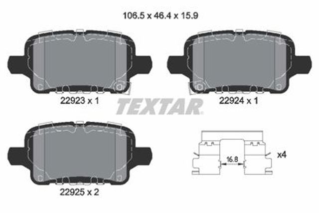 TEXTAR 2292301 Колодки тормозные задние дисковые в наличии Ирпень