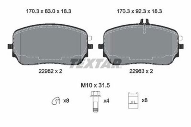 Колодки тормозные передние дисковые 2296201 TEXTAR