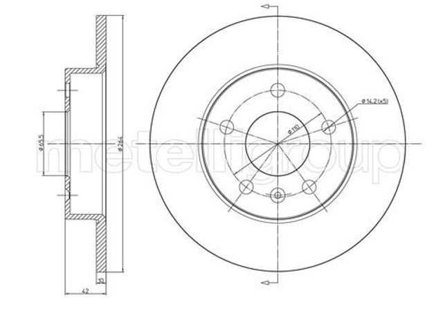 Дисковый тормоз 230489C METELLI