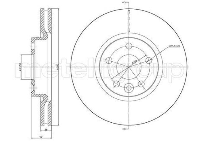 Тормоз дисковый передний 230896C METELLI