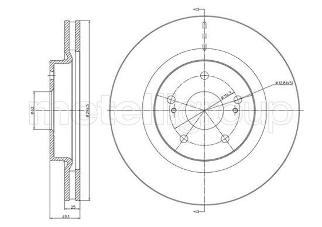 Диск тормозной передний 230966C METELLI