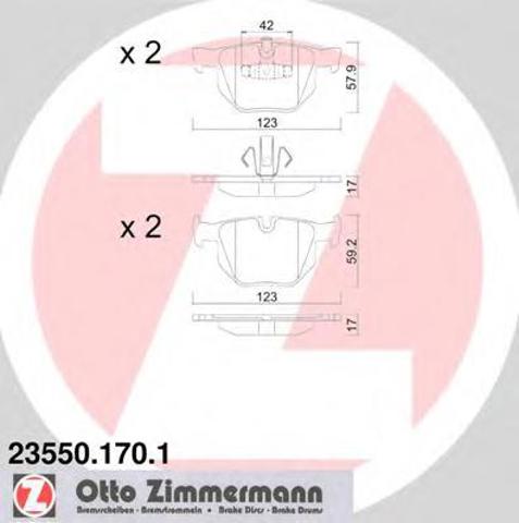 Комплект задних колодок 235501701 ZIMMERMANN