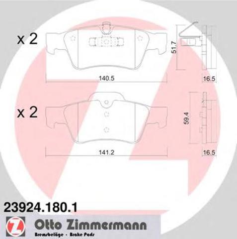 Задние дисковые колодки 239241801 ZIMMERMANN