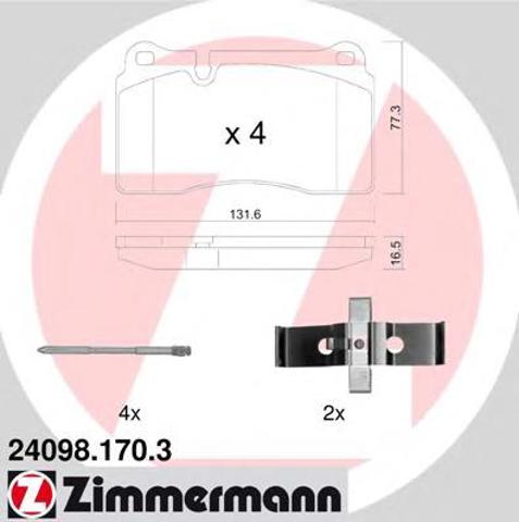 Колодки тормозные передние дисковые 240981703 ZIMMERMANN