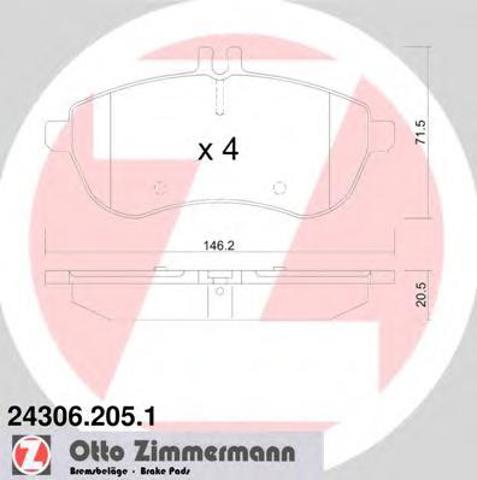 Тормозные колодки 243062051 ZIMMERMANN