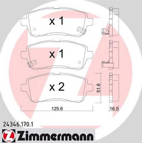 Колодки тормозные 243461701 ZIMMERMANN