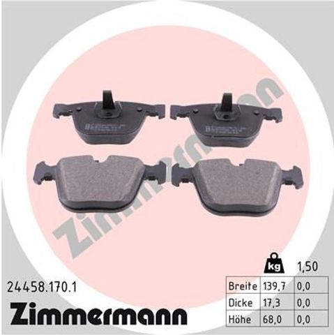 Задние колодки 244581701 ZIMMERMANN