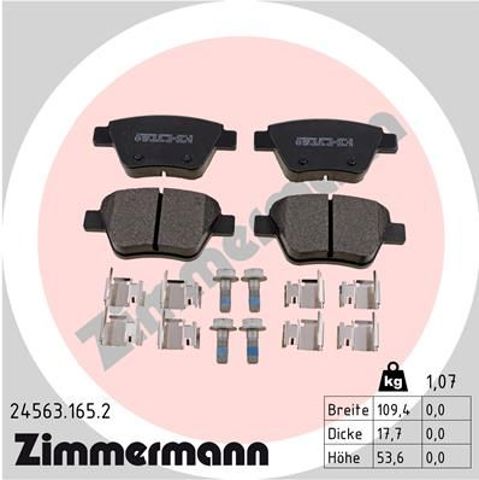 ZIMMERMANN 245631652 Колодки тормозные задние дисковые в наличии Николаев