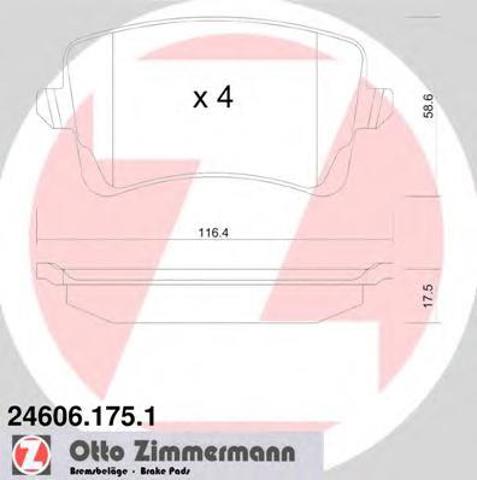 246061751 ZIMMERMANN Колодки тормозные задние дисковые купить в Житомир