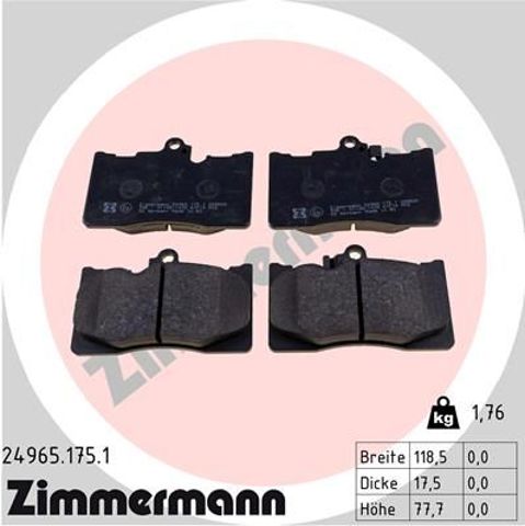 Тормозные колодки 249651751 ZIMMERMANN