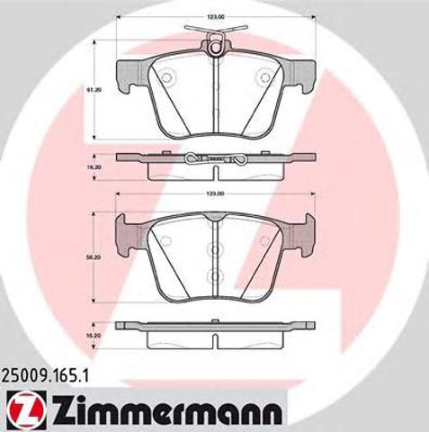 Колодки тормозные дисковые комплект 250091651 ZIMMERMANN