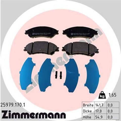 259791701 ZIMMERMANN Передние тормозные колодки купить в Кривой Рог