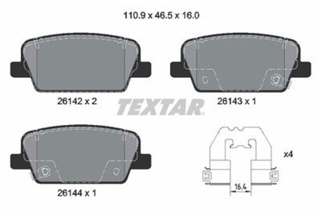 TEXTAR 2614201 Задние тормозные колодки в наличии Харьков