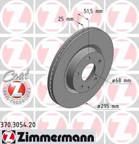 Передний тормозной диск 370305420 ZIMMERMANN