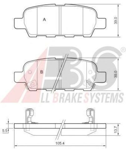 ABS 37321 Задние тормозные колодки в наличии Черкассы
