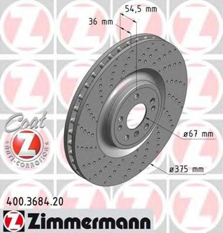 ZIMMERMANN 400368420 Диск тормозной передний в наличии Хмельницкий