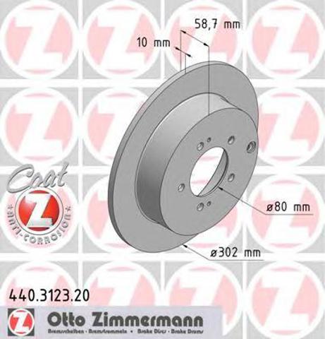 Задний тормозной диск 440312320 ZIMMERMANN