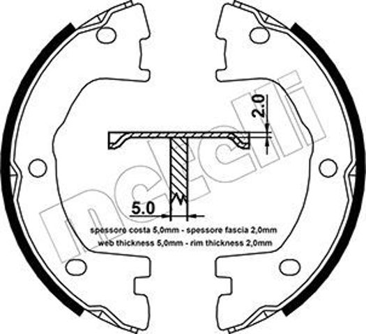 Задние барабанные тормозные колодки 530077 METELLI