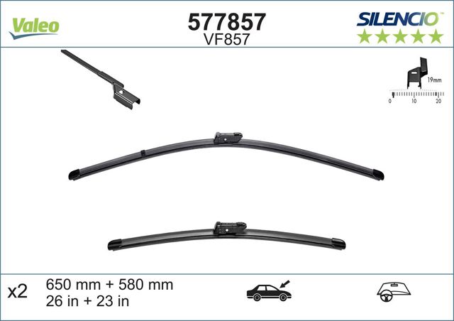 VALEO 577857 Щетка-дворник лобового стекла, комплект из 2 шт. в наличии Украина