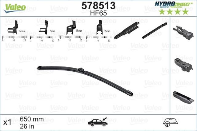 VALEO 578513 Щетка-дворник лобового стекла водительская в наличии Житомир