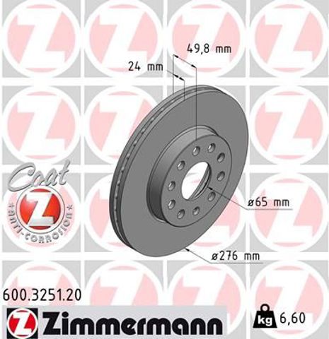 Ротор тормозной 600325120 ZIMMERMANN