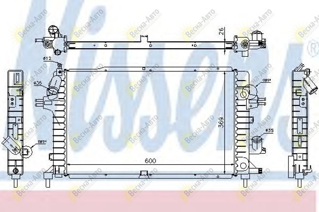 Радиатор водяной 63029A NISSENS