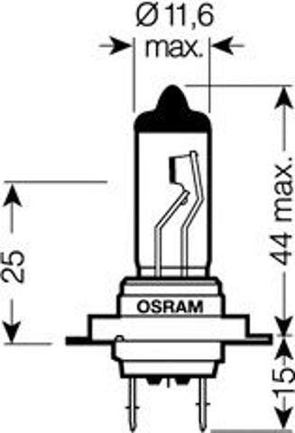 Лампа галогенная osram truckstar pro +100% h7 24v 70w (2 шт.) 64215TSP-HCB