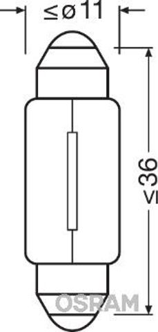 6461 OSRAM Лампочка плафона освещения салона/кабины купить в Павлоград