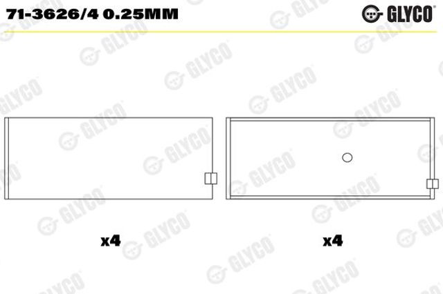 7136264025MM GLYCO Вкладыши шатунные, 1-й ремонт купить в Сумы