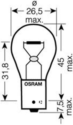Лампа накаливания желтая py21w 12v 21w 7507DC-02B
