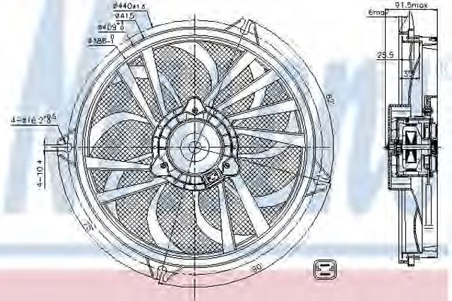 Вентилятор, система охолодження двигуна 85674