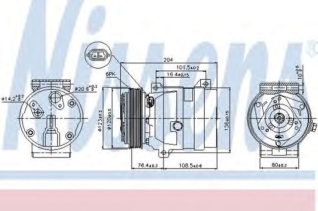 Компрессор хладагента 89063 NISSENS