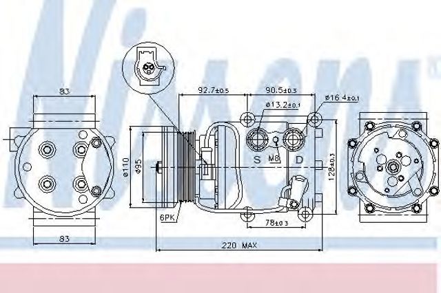 Компрессор климатической установки 89071 NISSENS