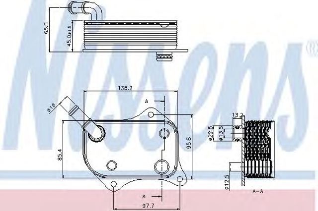 Масляный радиатор, двигательное масло 90711
