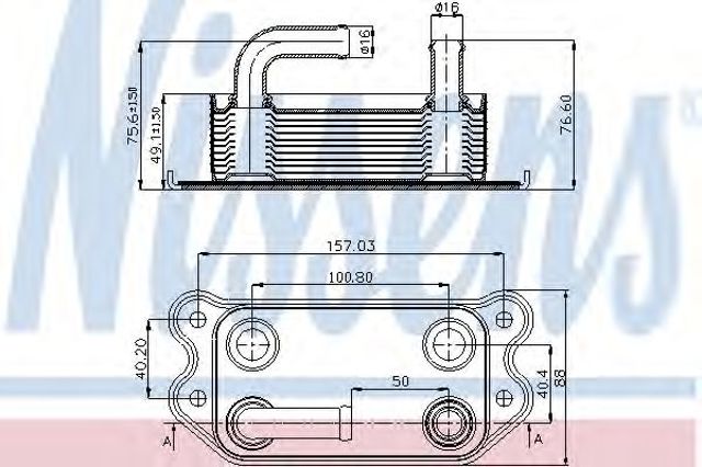 Масляный радиатор, двигательное масло 90714