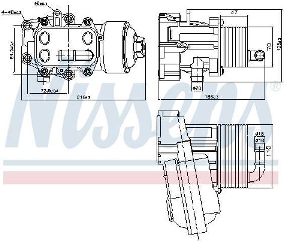  Корпус масляного фильтра 91315 NISSENS