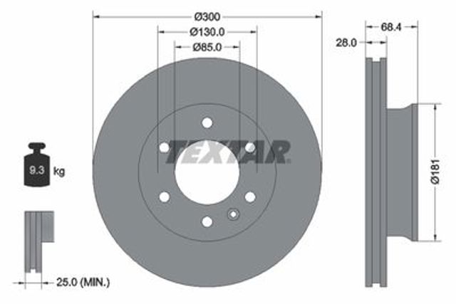 Тормозной диск передний mb sprinter 906 / vw crafter 2006- 93143203